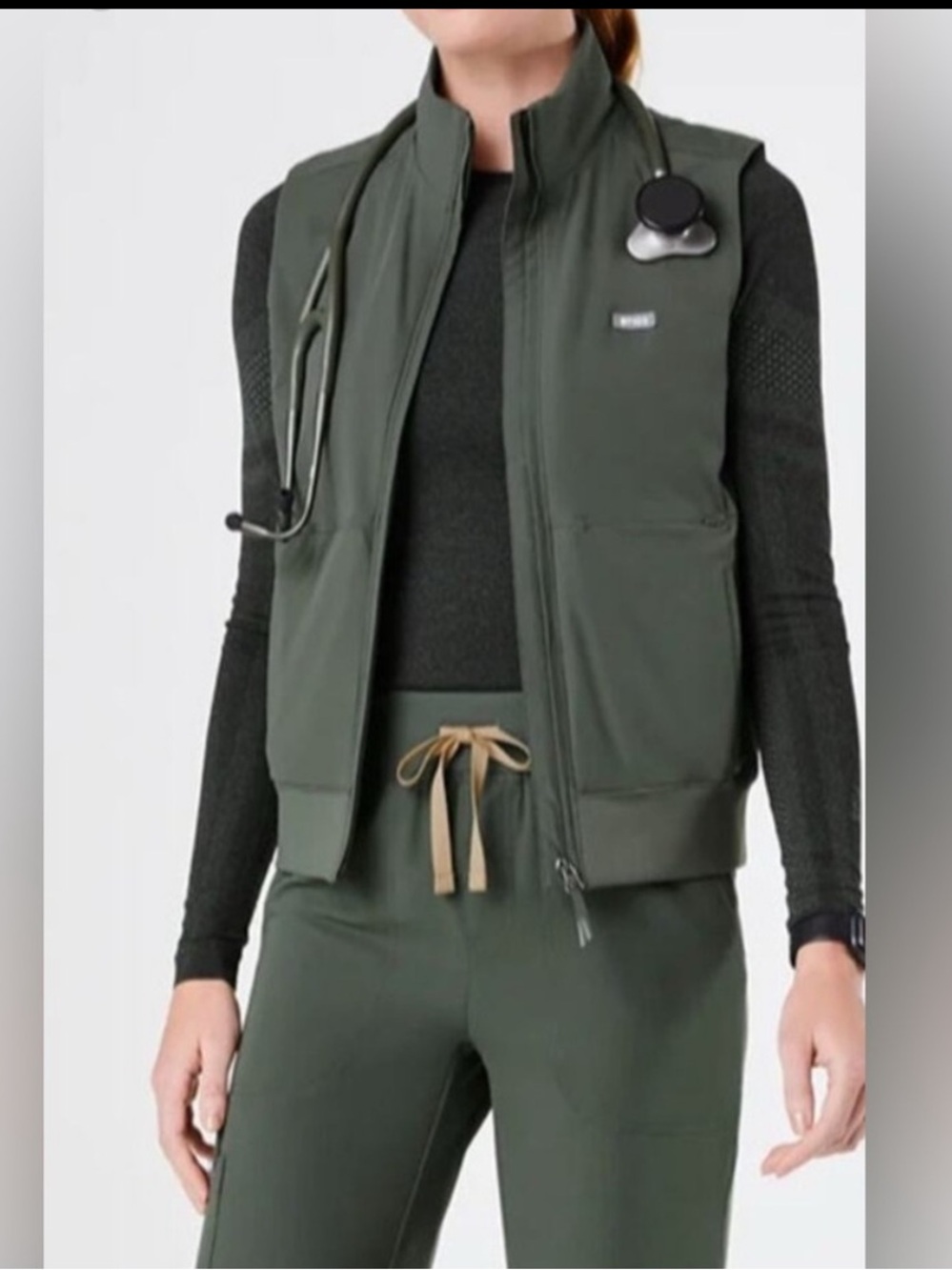 Figs Limited Edition RARE Moss On-Shift Float Bomber Vest